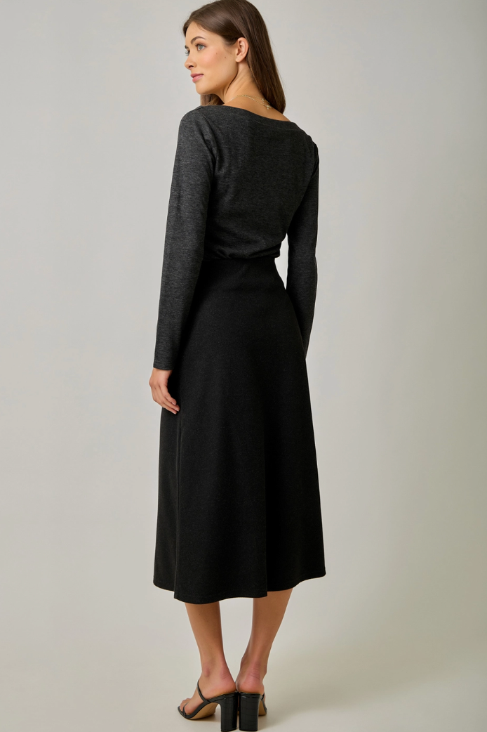 Wool Blend Midi Skirt