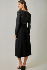 Wool Blend Midi Skirt