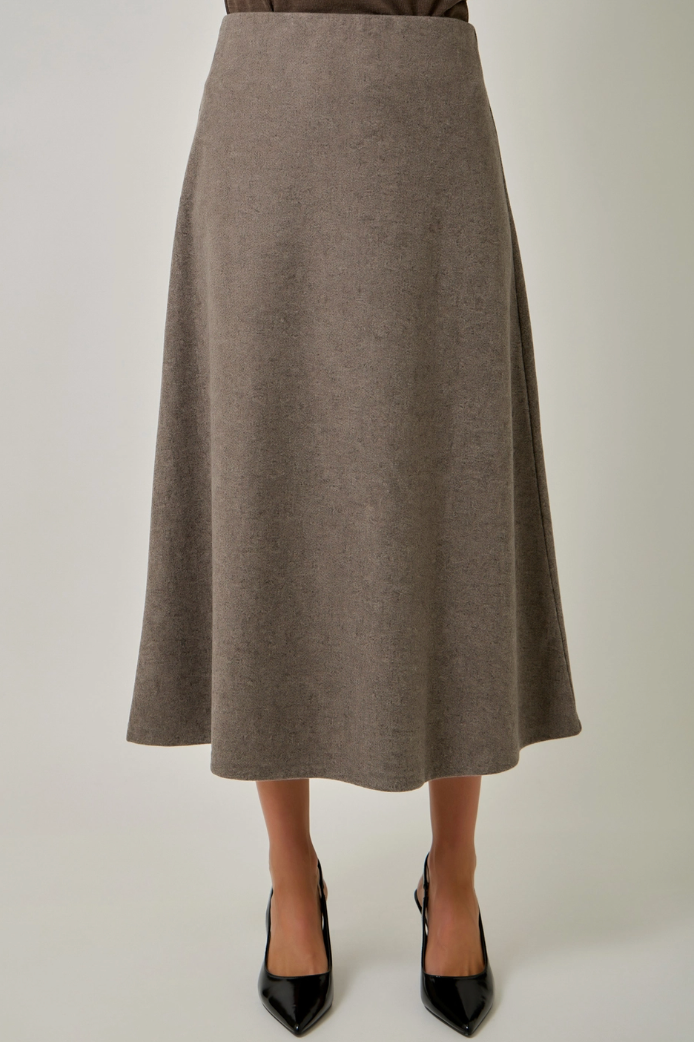 Wool Blend Midi Skirt