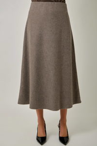 Wool Blend Midi Skirt