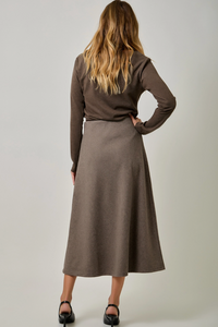 Wool Blend Midi Skirt