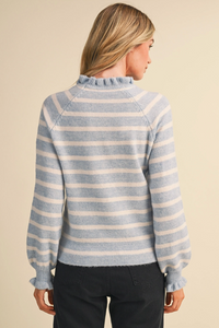 Ruffled Striped Sweater