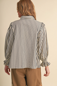 Striped Top with Smocked Yoke