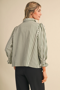 Striped Top with Smocked Yoke
