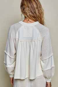 Thermal Knit Sweater Patch Top