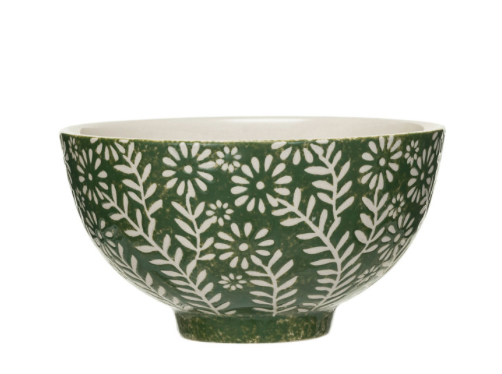 Stoneware Botanical Bowl