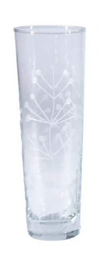 Etched Botanicals Drinking Glass