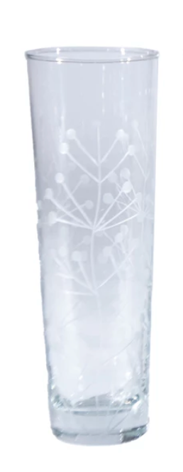 Etched Botanicals Drinking Glass