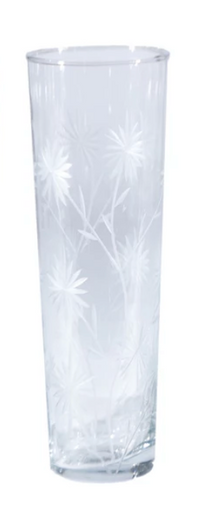 Etched Botanicals Drinking Glass