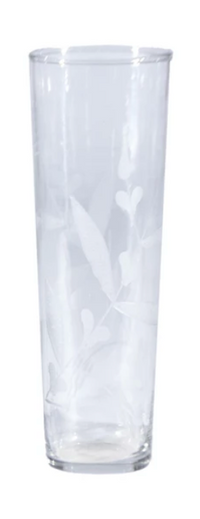 Etched Botanicals Drinking Glass