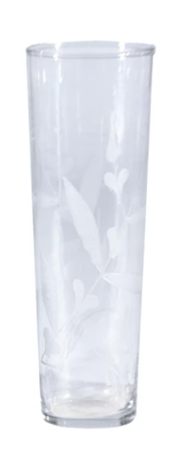 Etched Botanicals Drinking Glass