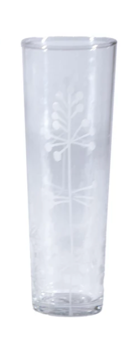 Etched Botanicals Drinking Glass