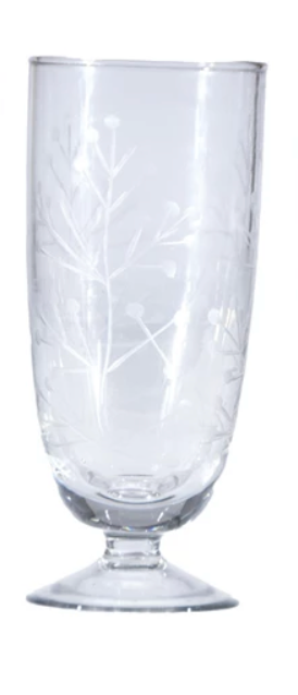 Etched Botanicals Stemmed Glass