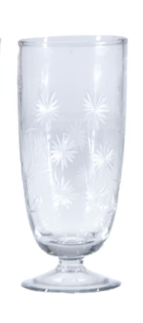 Etched Botanicals Stemmed Glass