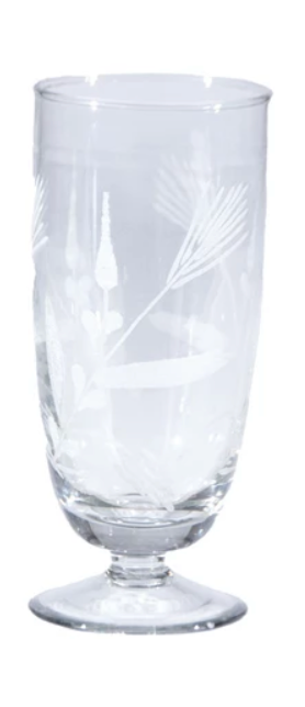Etched Botanicals Stemmed Glass