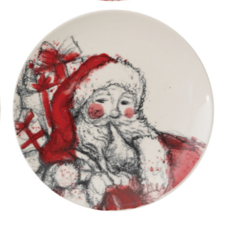 Santa Stoneware Dish