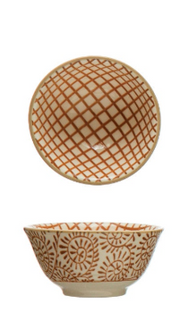 Patterned Stoneware Pinch Pot
