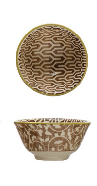 Patterned Stoneware Pinch Pot