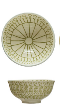 Patterned Stoneware Bowl