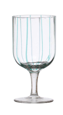 Painted Striped Stemmed Glass