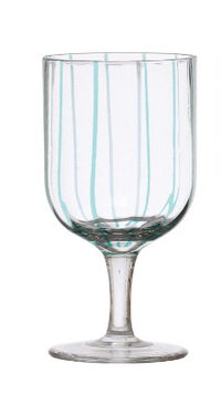 Painted Striped Stemmed Glass