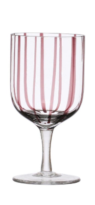 Painted Striped Stemmed Glass