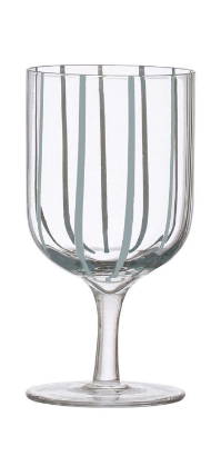 Painted Striped Stemmed Glass