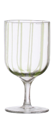 Painted Striped Stemmed Glass