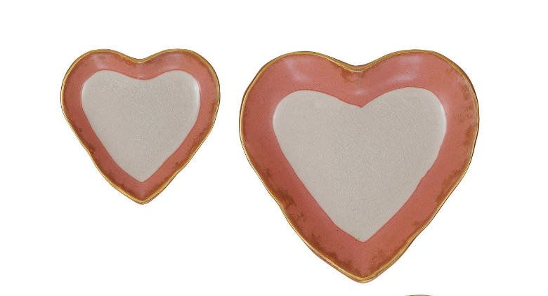 Gold Edge Heart Dish