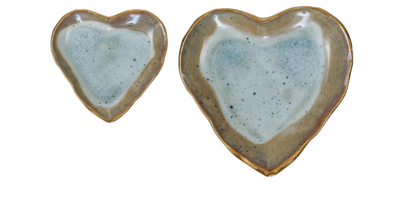 Gold Edge Heart Dish