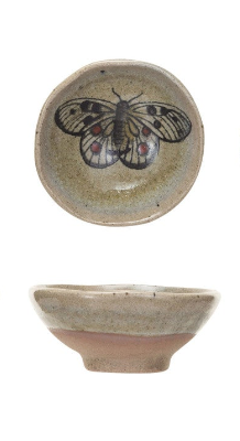 Insect/Bird Stoneware Dish