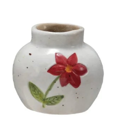 Stoneware Vase with Flower