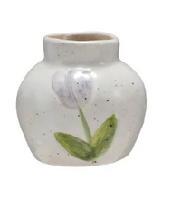 Stoneware Vase with Flower