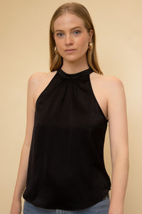 Satin High Neck Halter Top