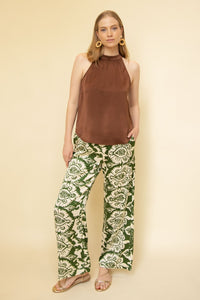 Satin High Neck Halter Top