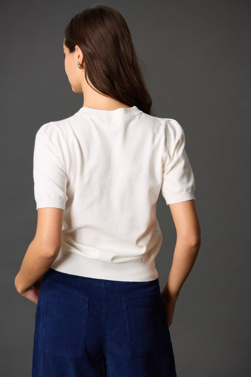 Puff Sleeve Knit Top