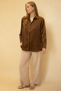 Satin Button Up Top
