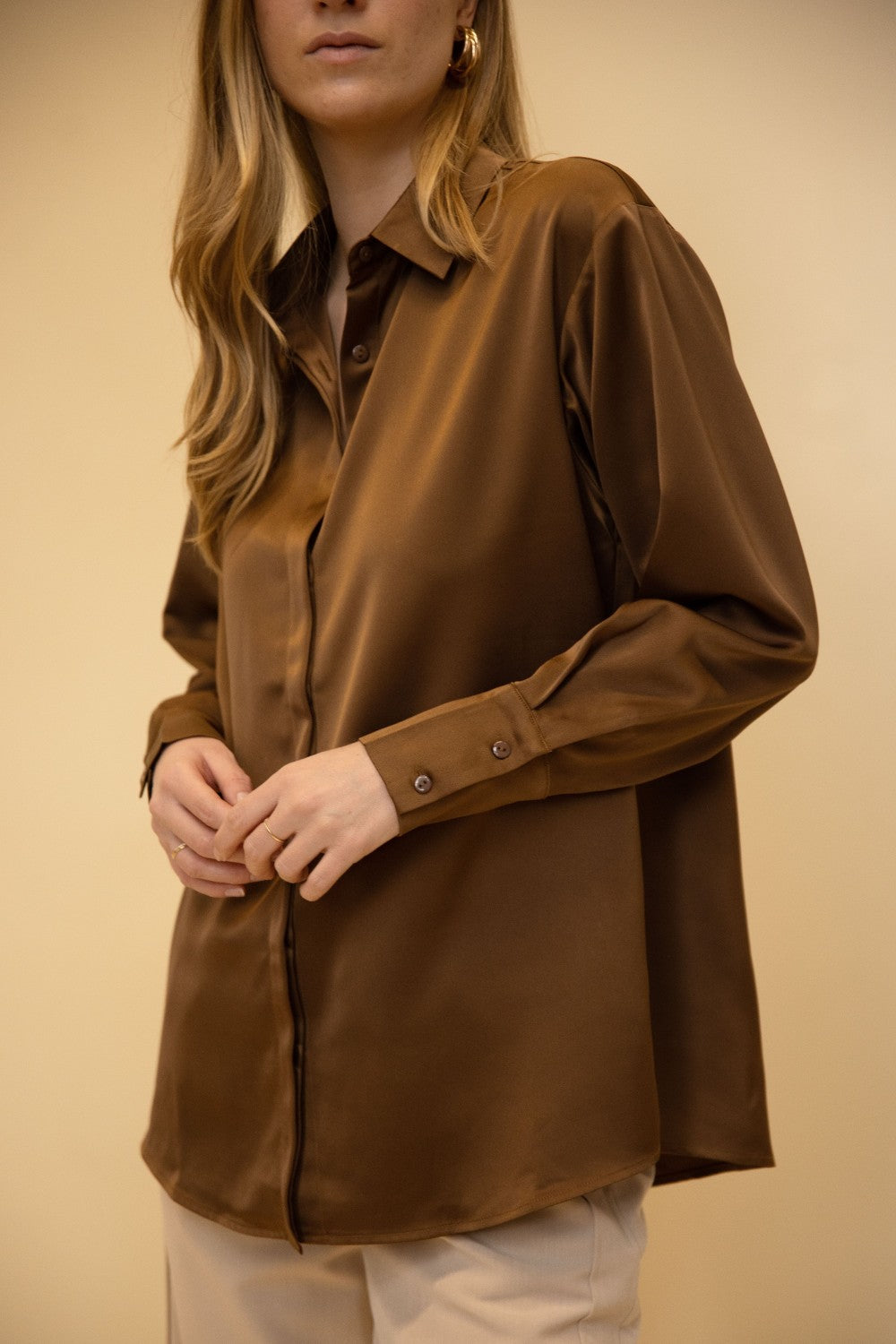 Satin Button Up Top
