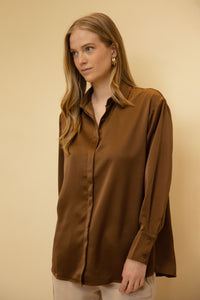 Satin Button Up Top