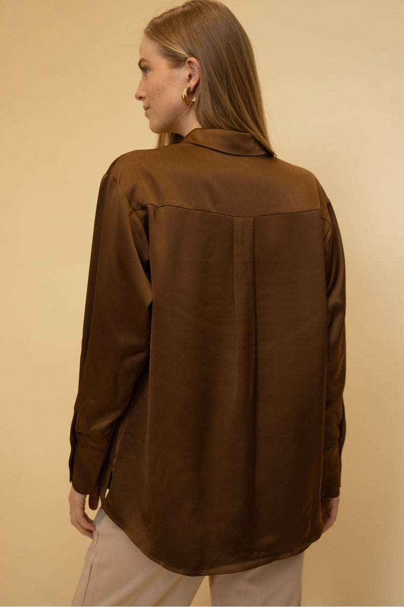 Satin Button Up Top