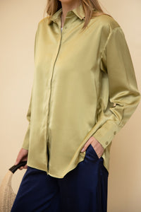 Satin Button Up Top
