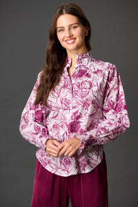 Smocked Cuff Ruffle Top