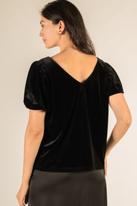 Velvet Flounce Sleeve Top