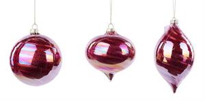 Glitter Swirl Glass Ornaments