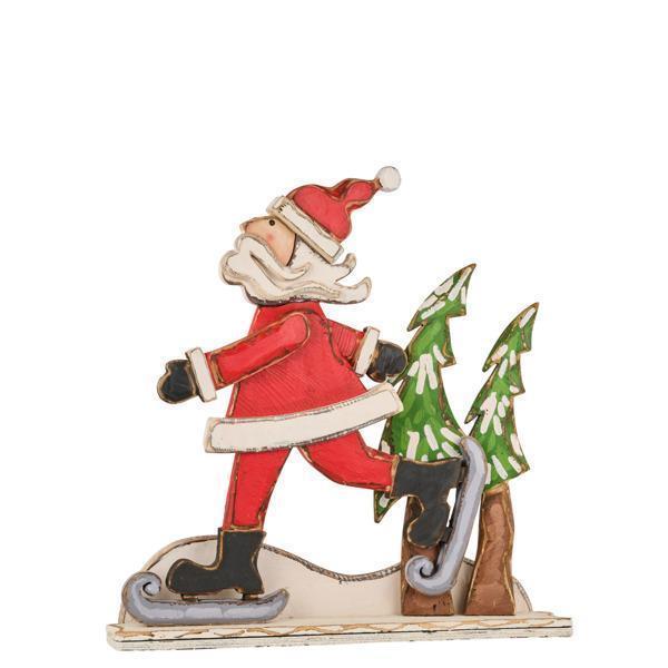 Wood Skating Santa
