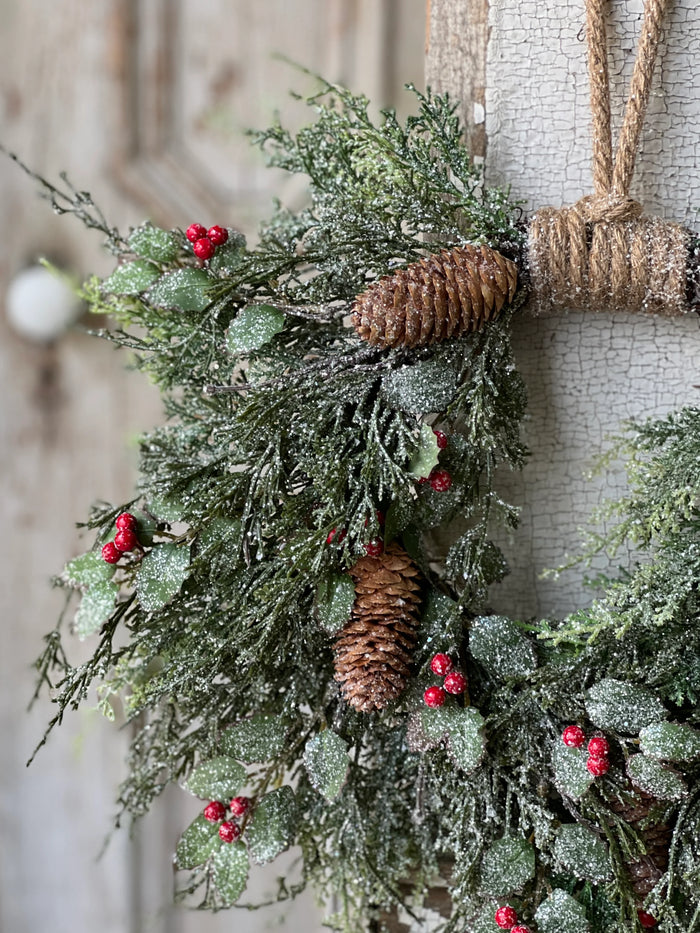 Holly Hill Cedar Hanging Wreath