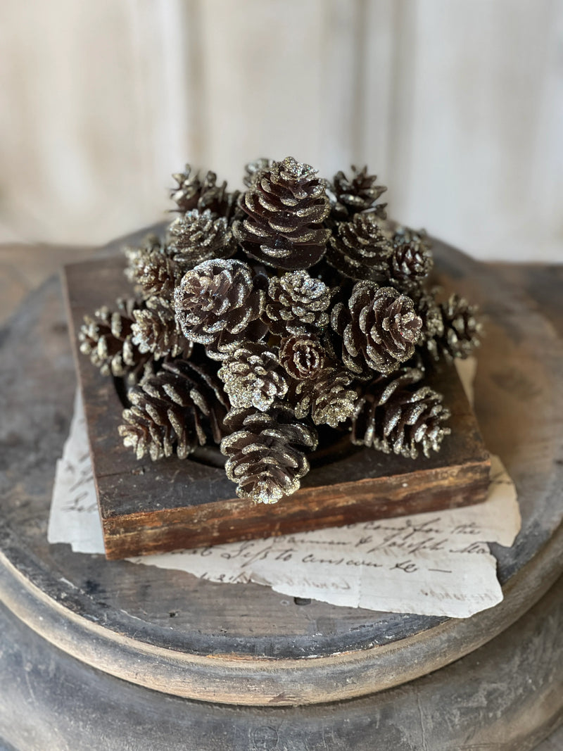 Shimmer Pine Cone Half Sphere