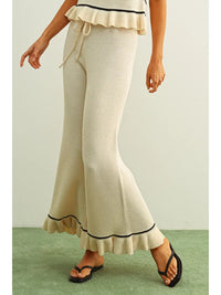 Ruffled Hem Knit Pants