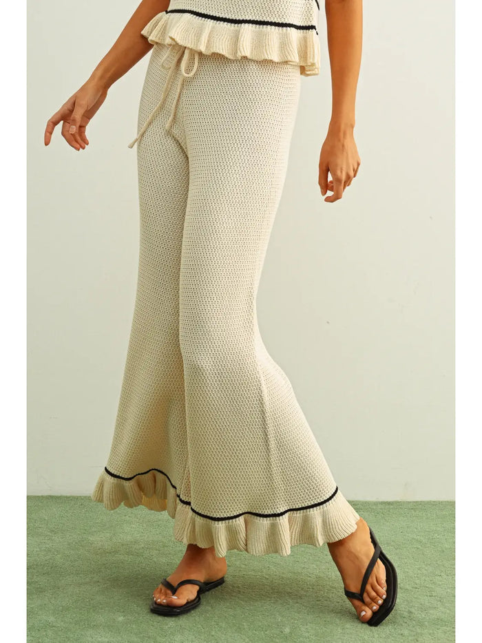 Ruffled Hem Knit Pants