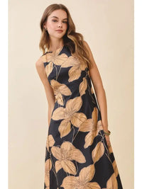 Bold Floral Midi Dress